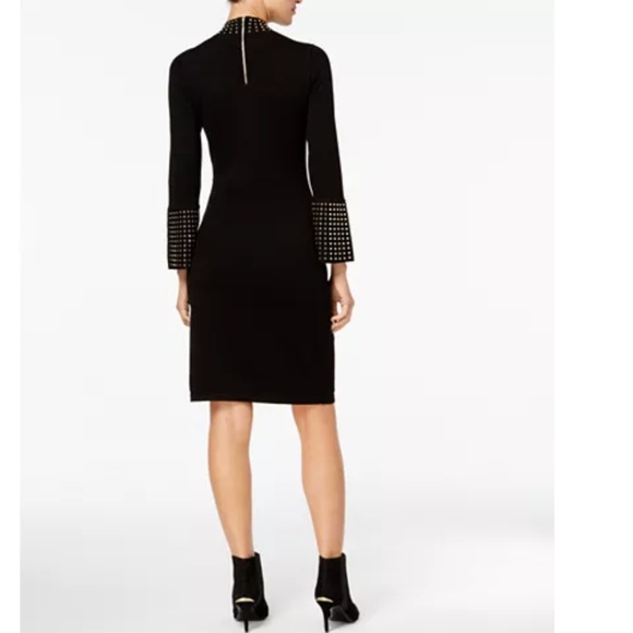 Calvin Klein Gold Studded Black Sweater Dress NWT! - Picture 2 of 4